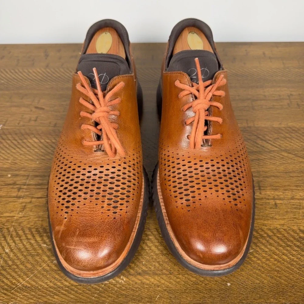 Cole Haan Shoes Mens 8M Brown 2.0 Grand Laser Wingtip Leather Comfort Oxford